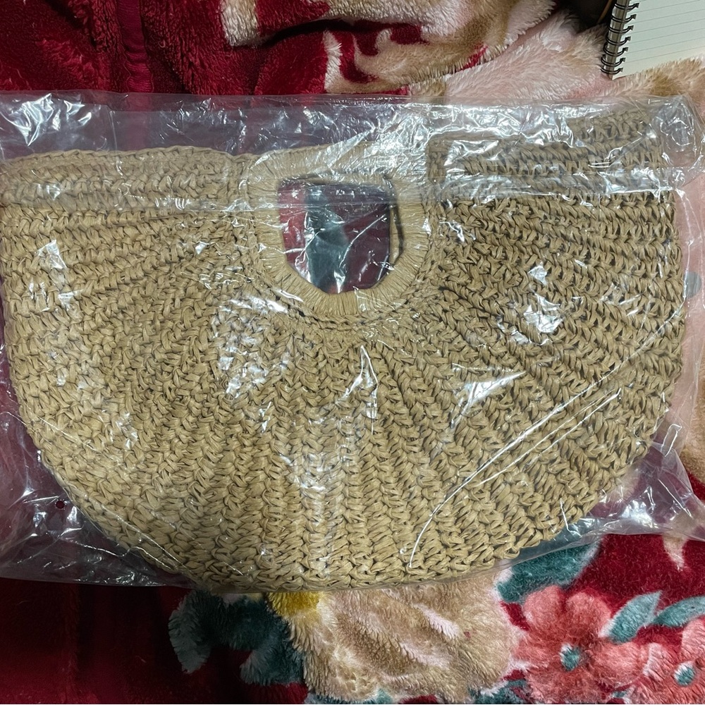 Elegant Tan Woven Women's Bag